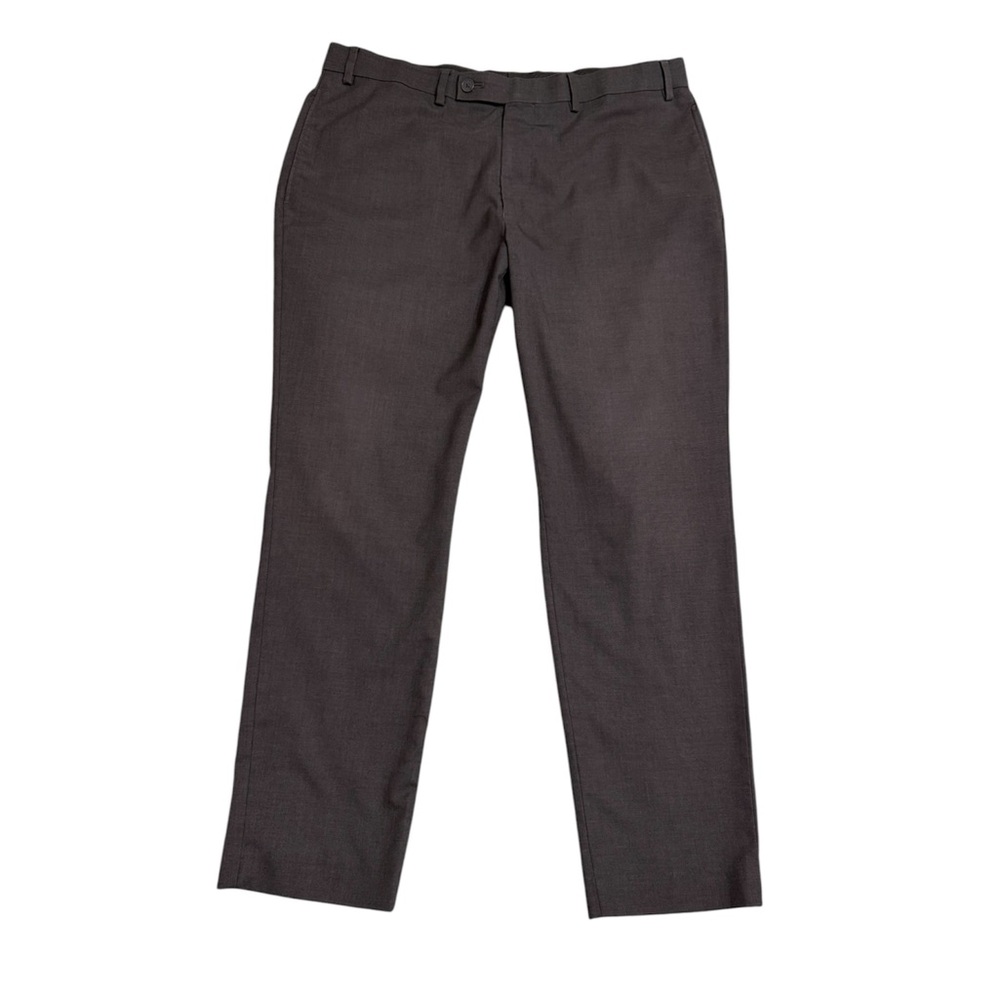 Calvin Klein Men's Slim Black Pants 36 x 29 Dark Grey Flat Front